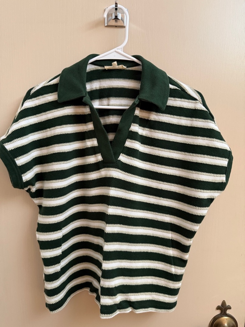 Madewell relaxed V-neck  polo  shirt in stripe
